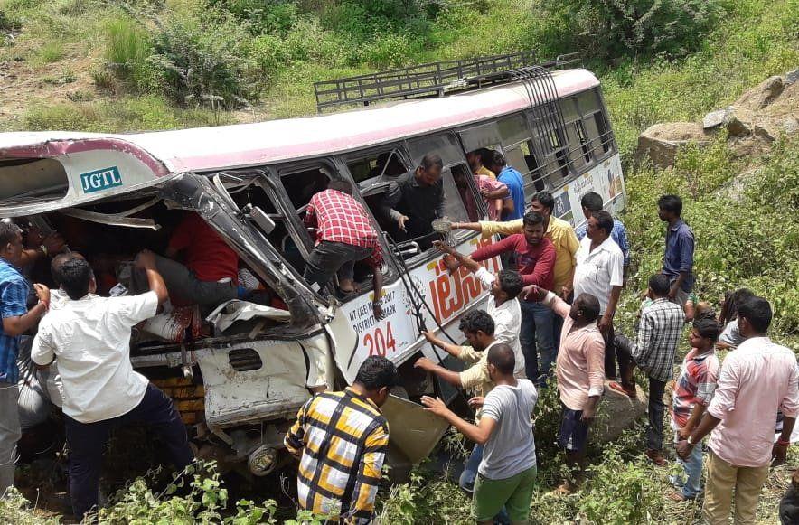 Kondagattu bus accident: 54 pilgrims killed in Telangana as RTC bus falls into gorge