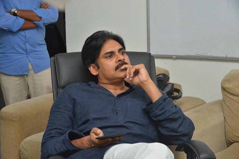 Latest Photos Pawan Kalyan snapped at his Jana Sena Party office