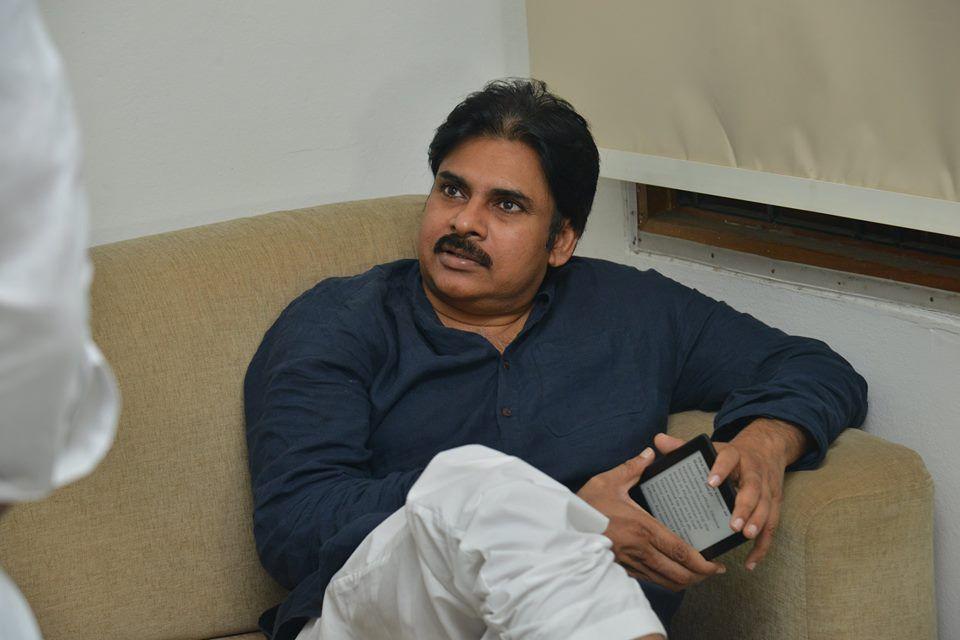 Latest Photos Pawan Kalyan snapped at his Jana Sena Party office