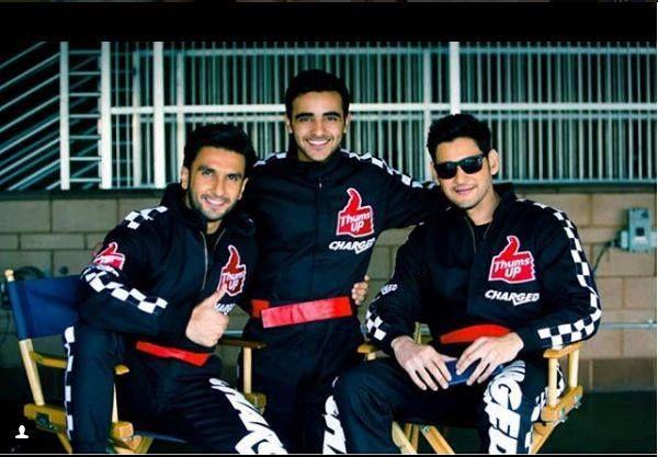 Mahesh Babu & Ranveer Singh on the sets of ad shoot for Thums UP