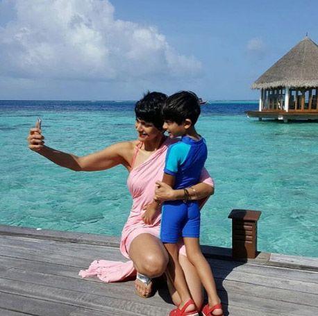 Mandira Bedi Holidays In Maldives With Family Photos