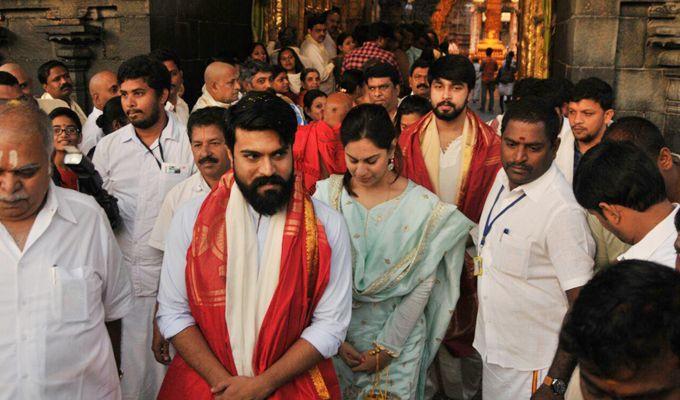 Mega Power Star Ramcharan & Upasana at Tirumala Photos