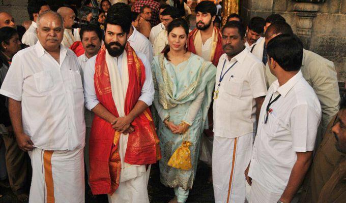 Mega Power Star Ramcharan & Upasana at Tirumala Photos