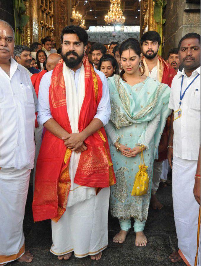 Mega Power Star Ramcharan & Upasana at Tirumala Photos