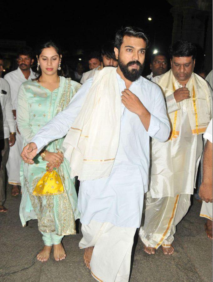 Mega Power Star Ramcharan & Upasana at Tirumala Photos