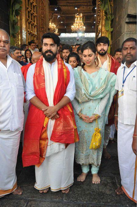 Mega Power Star Ramcharan & Upasana at Tirumala Photos