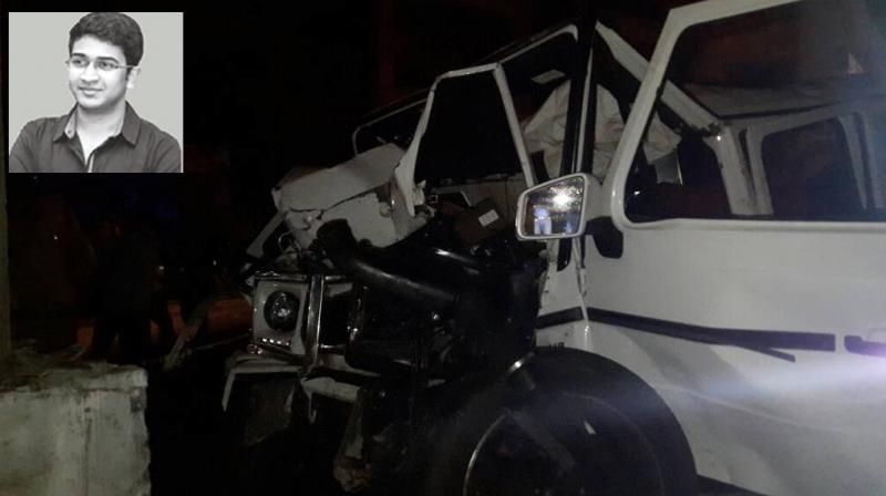 Minister Narayana Son Nishith Car Accident Photos