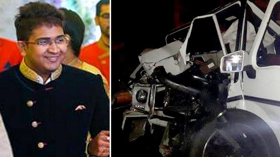 Minister Narayana Son Nishith Car Accident Photos