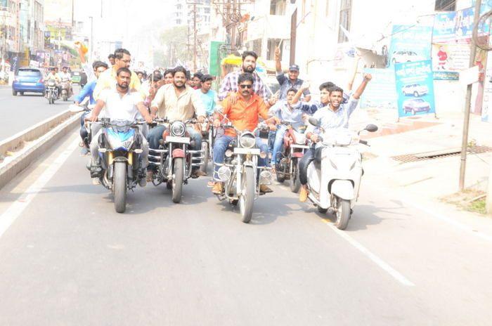 NBK Fans Rally At Vijayawada Photos