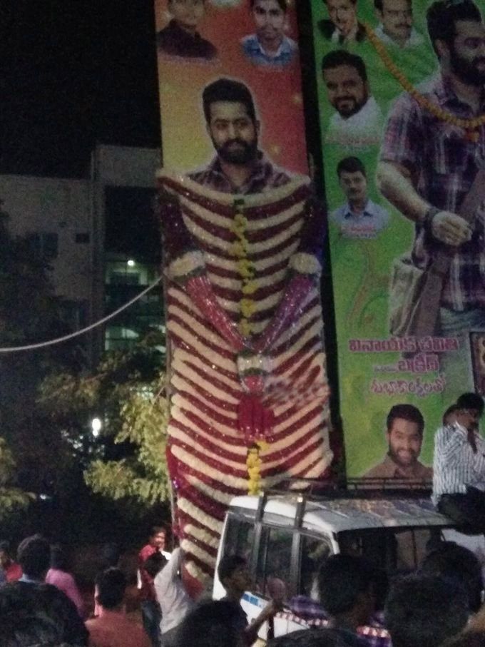 NTR Fans hungama at Janatha Garage theaters Photos
