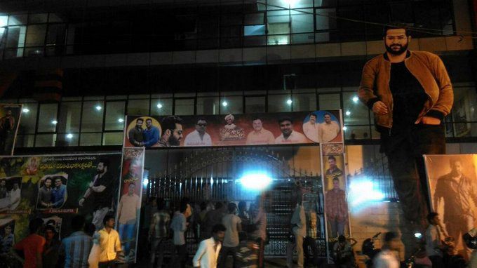 NTR Fans hungama at Janatha Garage theaters Photos