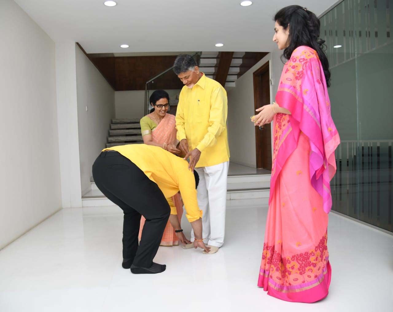 Nara Lokesh Blessed by Parents before Filing Nomination Photos