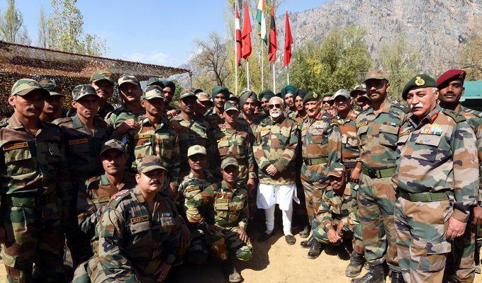 Narendra Modi celebrated Diwali with our brave Army and BSF Jawans