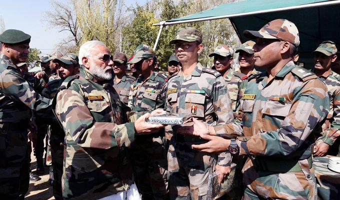 Narendra Modi celebrated Diwali with our brave Army and BSF Jawans