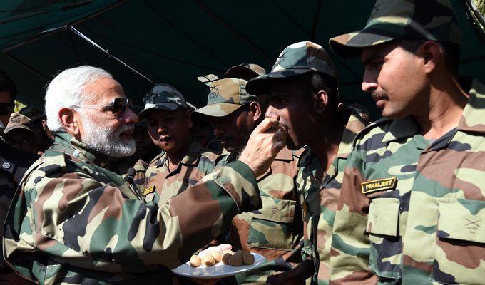 Narendra Modi celebrated Diwali with our brave Army and BSF Jawans