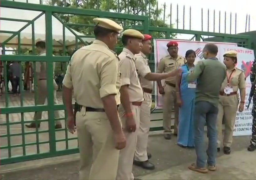 Outside a counting center in Assam