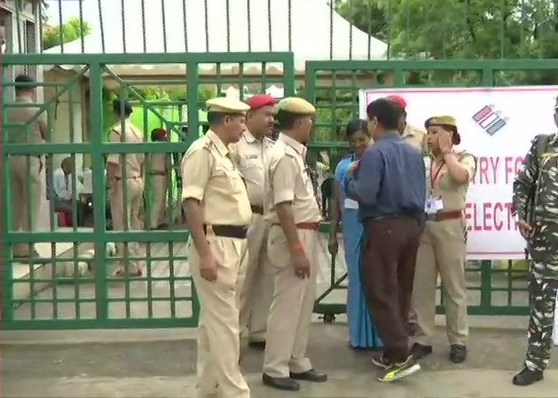 Outside a counting center in Assam