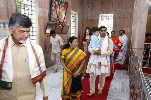 PHOTOS: Chandrababu Naidu's Grandson Nara devansh Aksharabhyasam