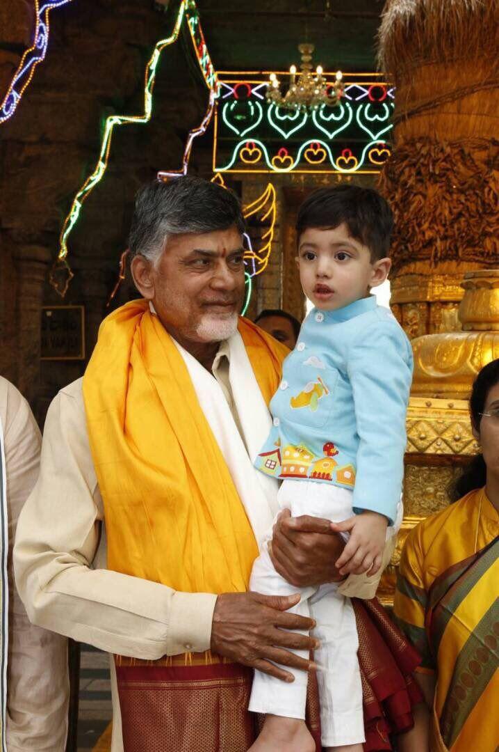 PHOTOS: Chandrababu Naidu's Grandson Nara devansh Aksharabhyasam
