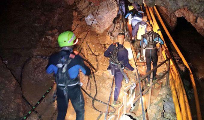 PHOTOS: Rescuers race to save soccer team trapped in Thai cave