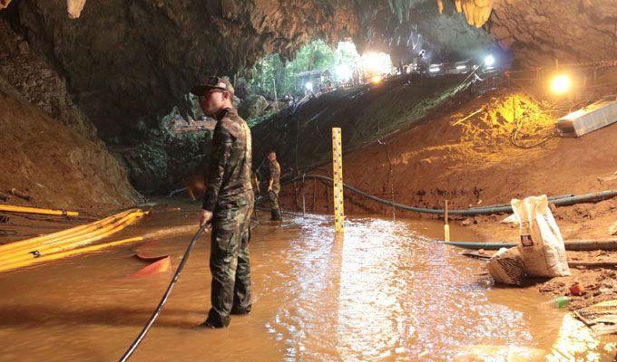 PHOTOS: Rescuers race to save soccer team trapped in Thai cave