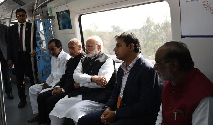 PM Modi inaugurates Hyderabad Metro Rail Photos