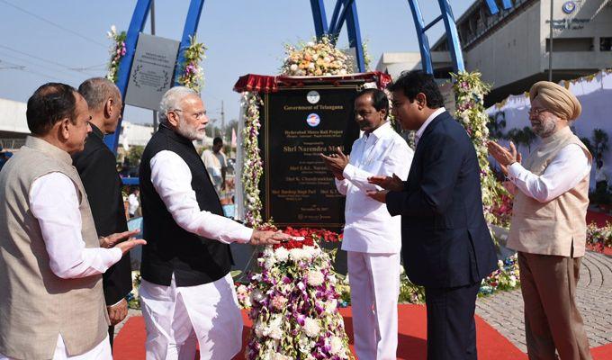 PM Modi inaugurates Hyderabad Metro Rail Photos