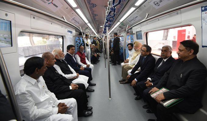 PM Modi inaugurates Hyderabad Metro Rail Photos