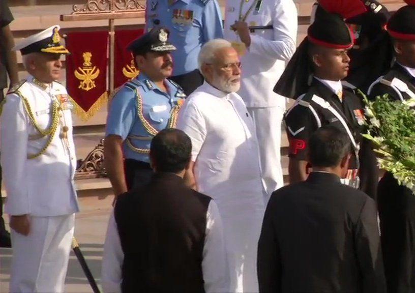 PM Modi pays tribute at the National War Memorial