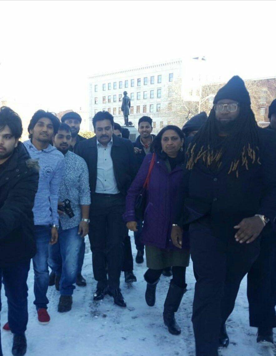 Pawan Kalyan During Cars Rally In USA Photos