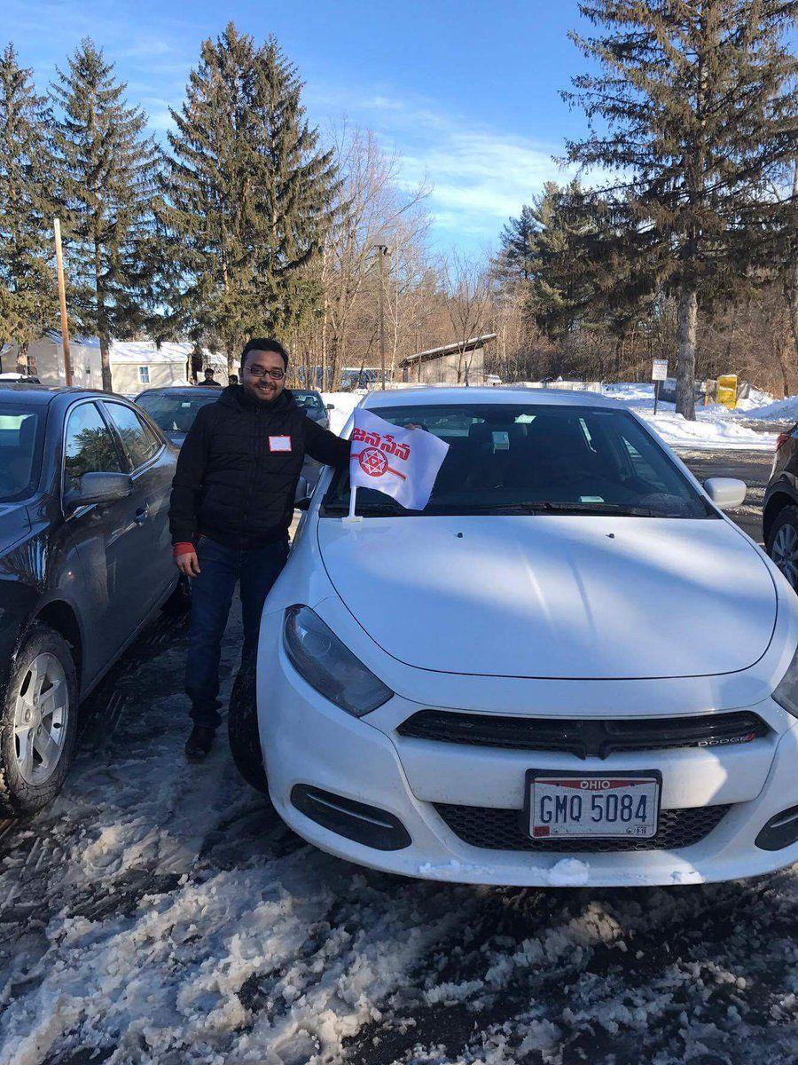 Pawan Kalyan During Cars Rally In USA Photos