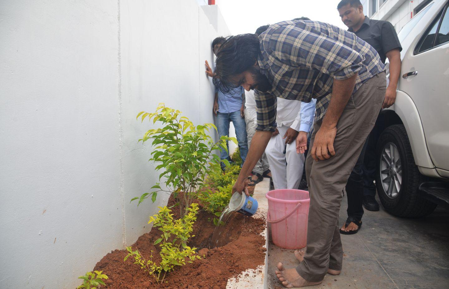 Pawan Kalyan accepts Chiranjeevi’s challenge Haritha Haram Photos