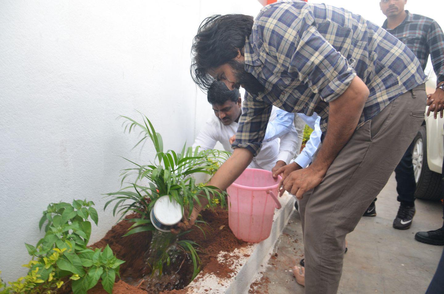 Pawan Kalyan accepts Chiranjeevi’s challenge Haritha Haram Photos