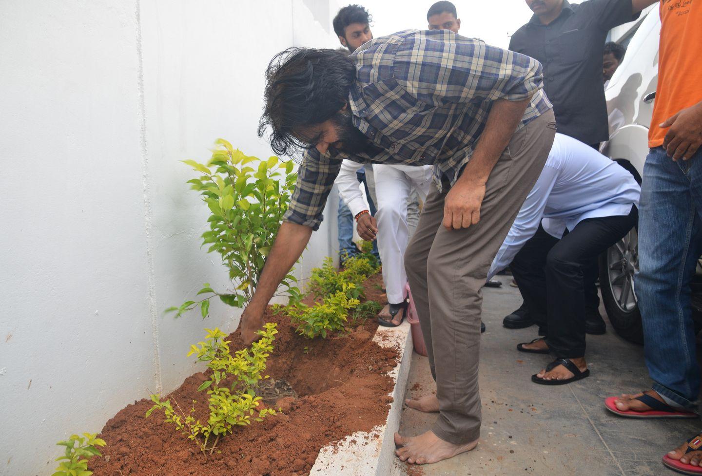 Pawan Kalyan accepts Chiranjeevi’s challenge Haritha Haram Photos