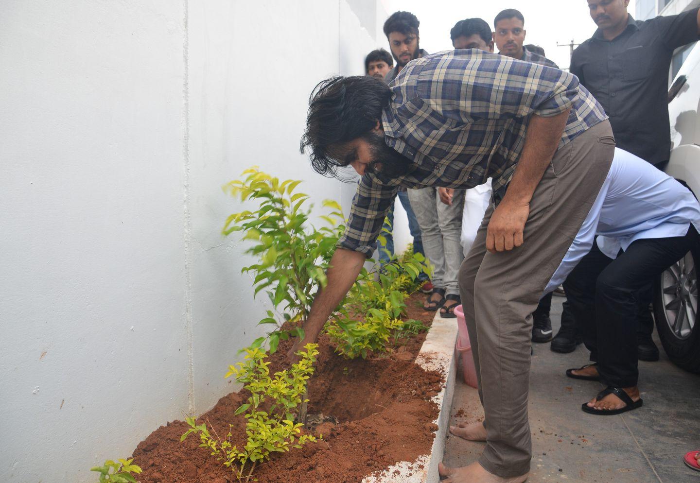 Pawan Kalyan accepts Chiranjeevi’s challenge Haritha Haram Photos