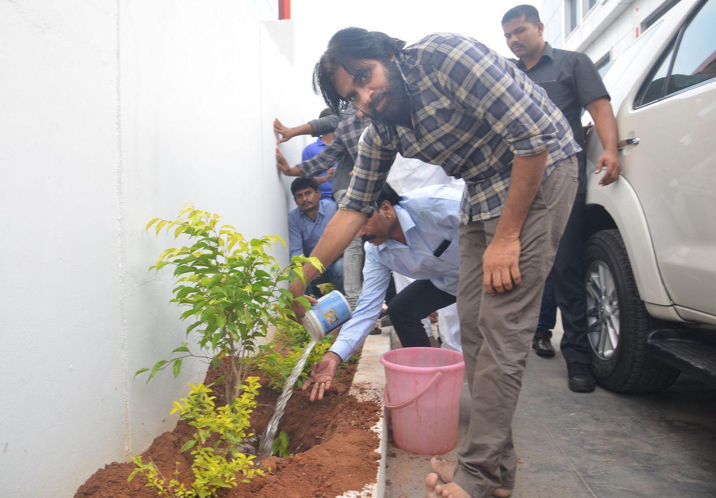 Pawan Kalyan accepts Chiranjeevi’s challenge Haritha Haram Photos