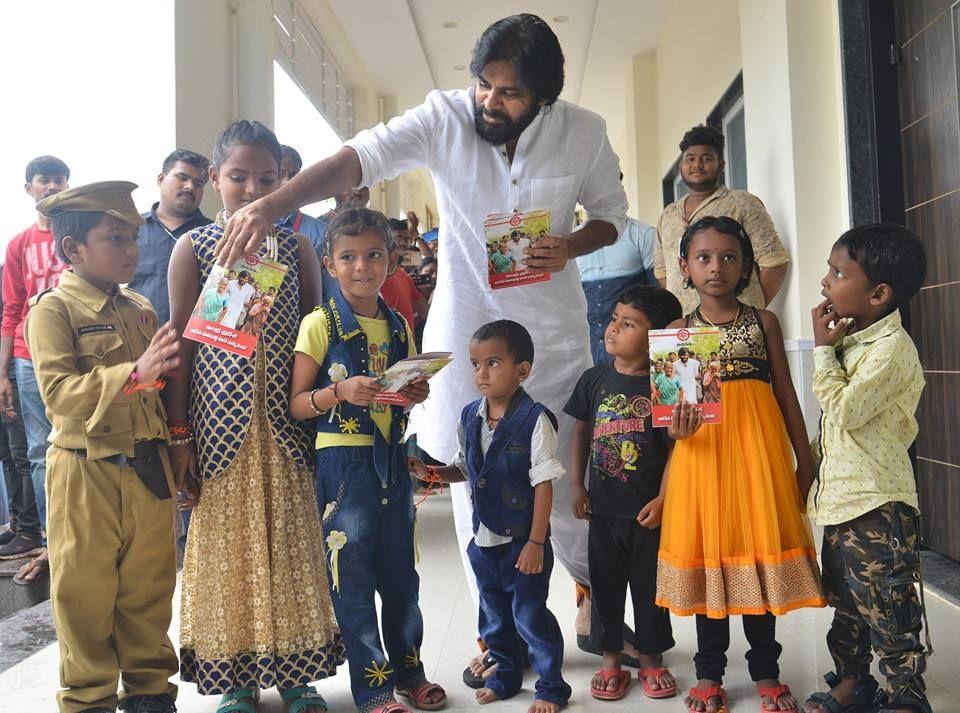 Pawan Kalyan offers prayers at a temple in Godavari region Photos