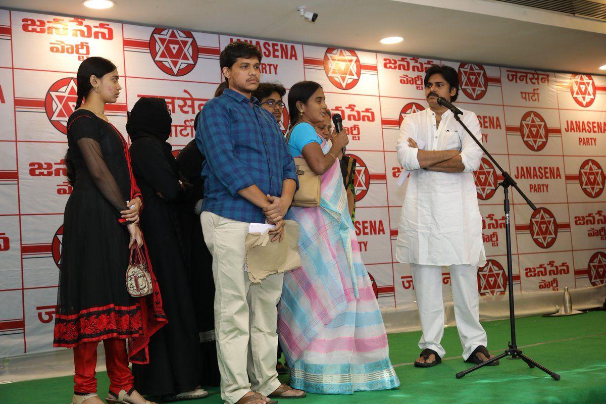 PawanKalyan Discussing Issues in Vijayawada meeting Photos