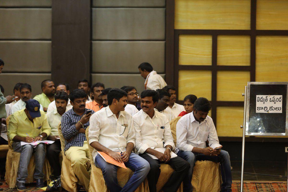 PawanKalyan Discussing Issues in Vijayawada meeting Photos