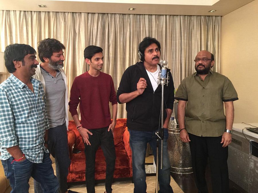 PawanKalyan has Lend his voice for a song in Agnyaathavaasi Photos