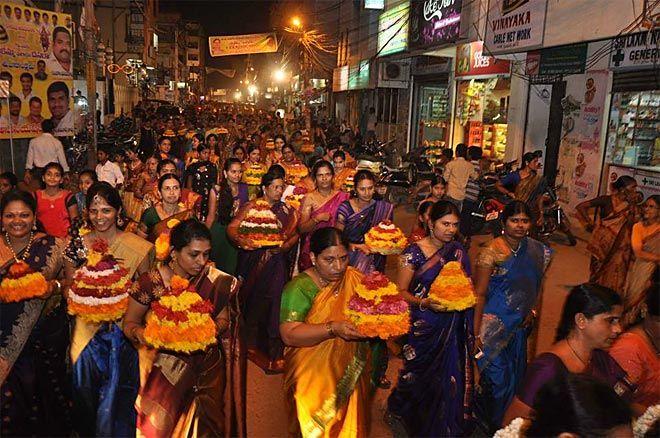 Photos: Bathukamma Celebrations at Kukatpally 2017