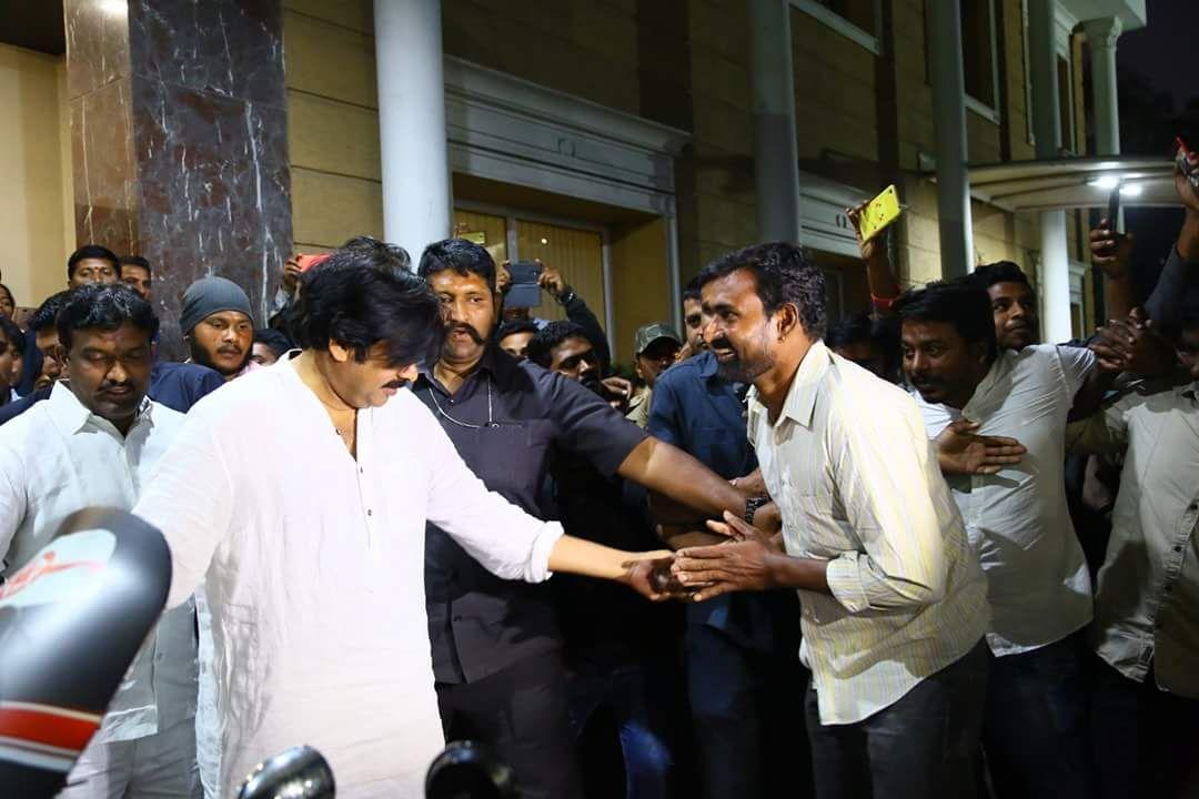 Photos: Pawan Kalyan test rides a crazy Jana Sena bike