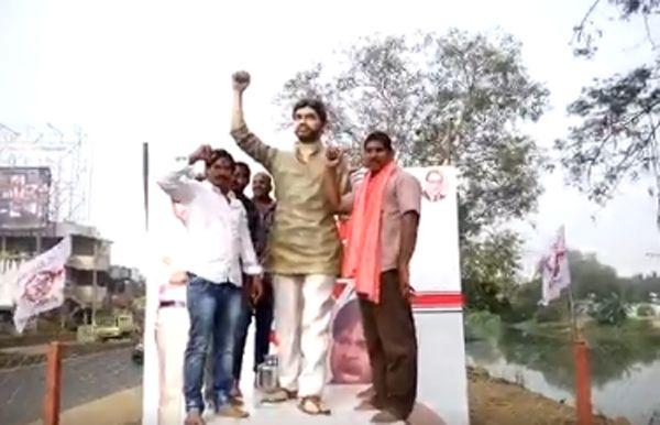 Photos: Seven Feet Statue Of Pawan Kalyan At Bheemavaram