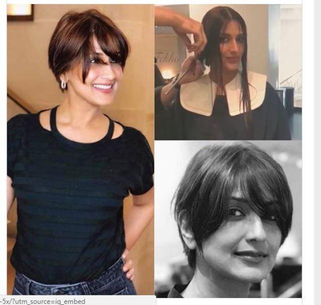 Photos: Sonali Bendre getting emotional on her haircut for cancer treatment