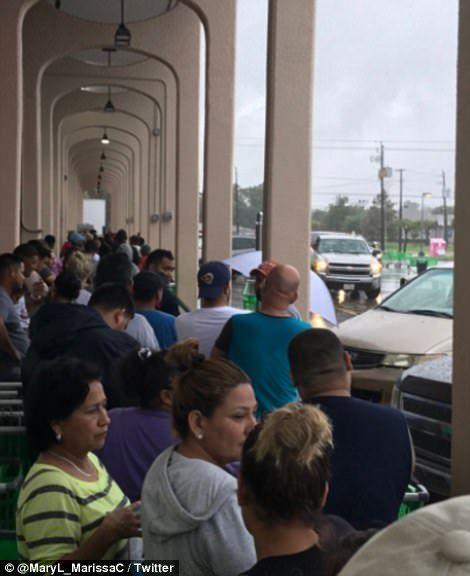 Planes floating on flooded tarmac at Houston airport