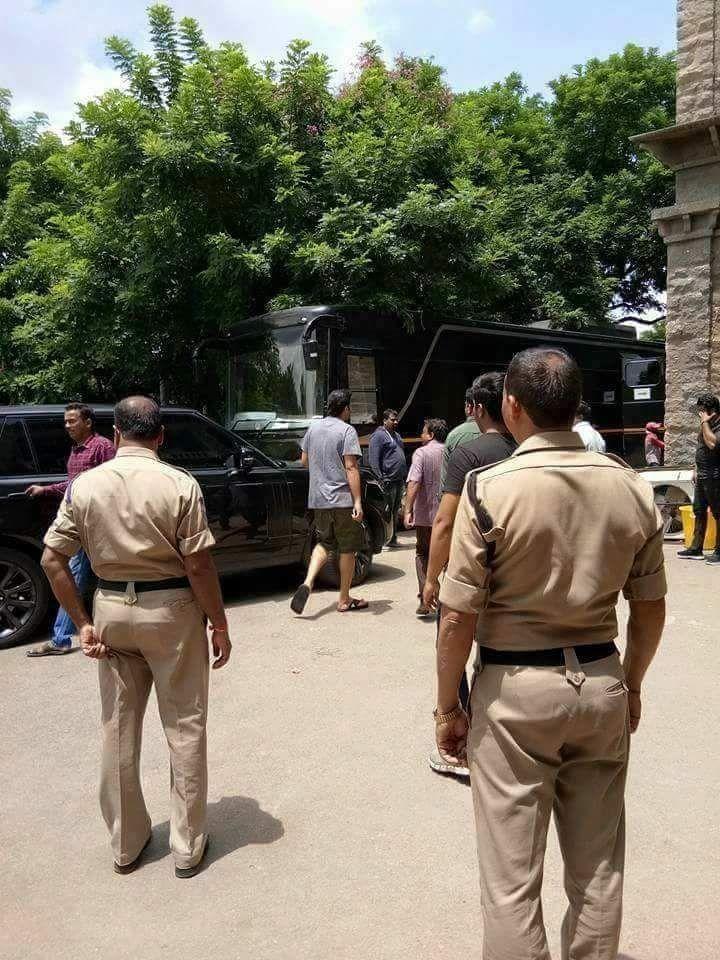 Prabhas & NeilNMukesh from the sets of Saaho Movie