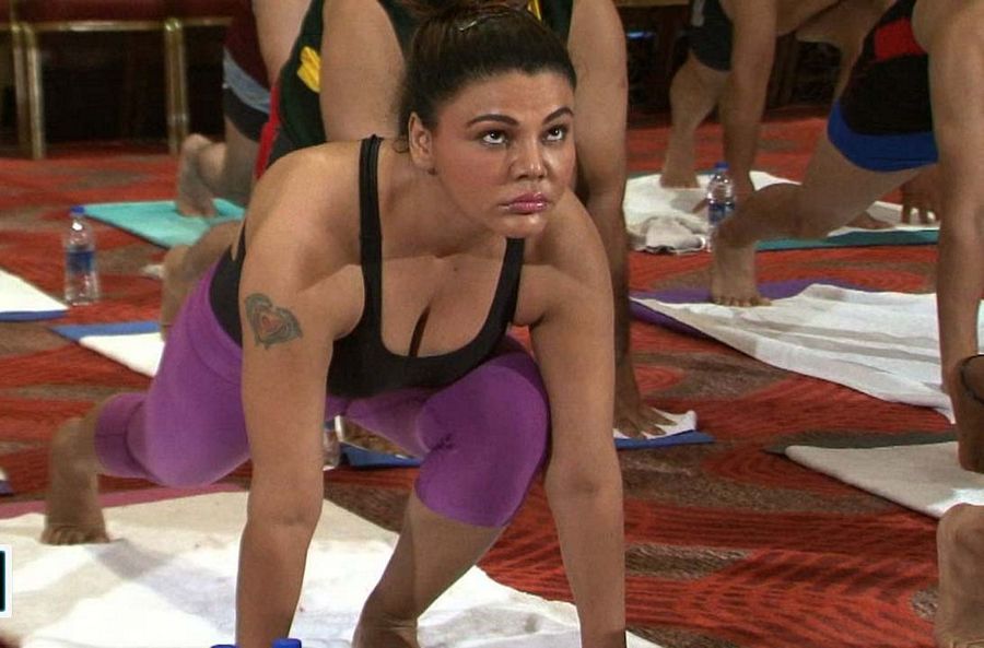 Rakhi Sawant Performs Yoga Photos