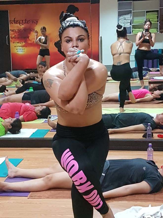 Rakhi Sawant Performs Yoga Photos