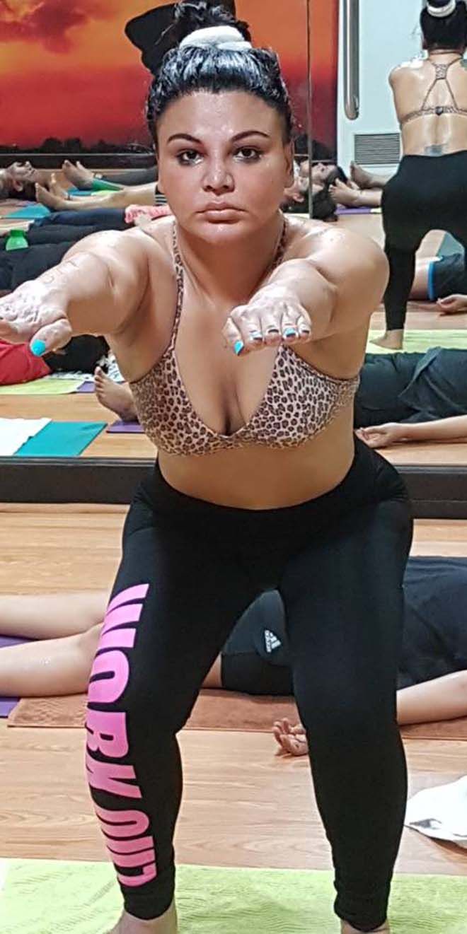 Rakhi Sawant Performs Yoga Photos