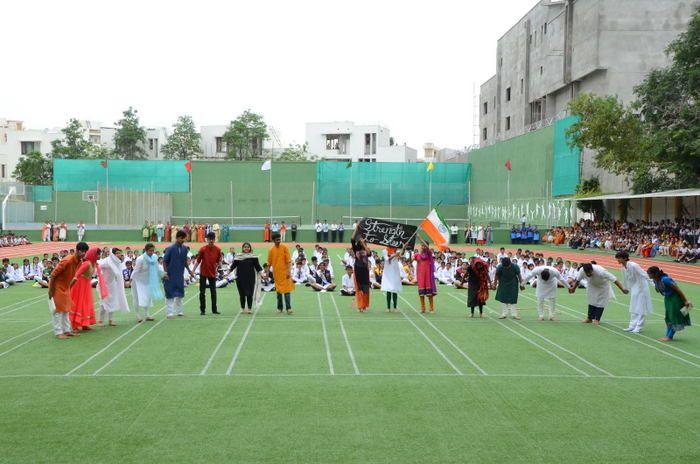 Ram Charan Celebrates Independence Day at Chirec School